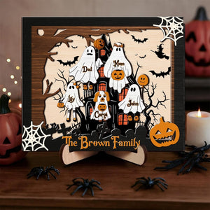 Personalized Halloween Ghost Family Wood Sign, Our Boo Crew, Halloween Family Sign, Cute Halloween Decor, Creepy Kooky Spooky Wall Decor