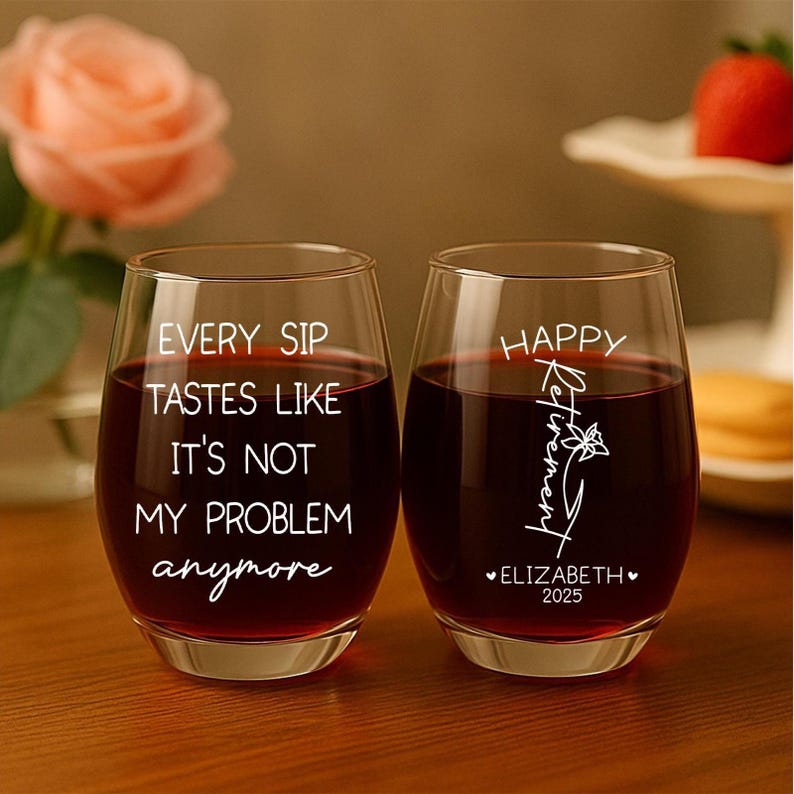 Funny Retirement Gift for Women, Every Sip Tastes Like Its Not My Problem Anymore Wine Glass, Retirement Gift 2025 Whiskey Glass, Beer Glass