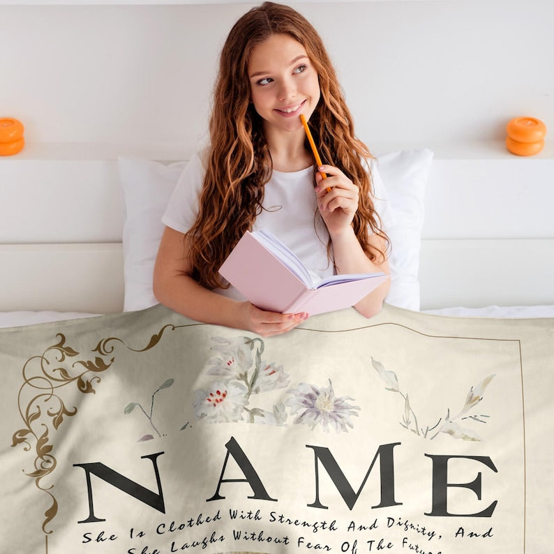 Personalized Throw Blanket Gifts for Women Christian Name Blanket Religious Gifts for Wife Friends Catholics Mom Grandma Birthday Gifts