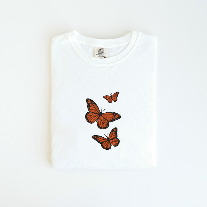 Butterfly Comfort Colors Tee, Embroidered Butterfly Shirt, Minimalist Shirt, Embroidered Tee, Embroidered Shirt, Custom Shirt, Retro Shirt il_794xN.6947810500_cb7i_6a6b2b56-134e-4025-9ea4-db9ba1fcdf79.jpg