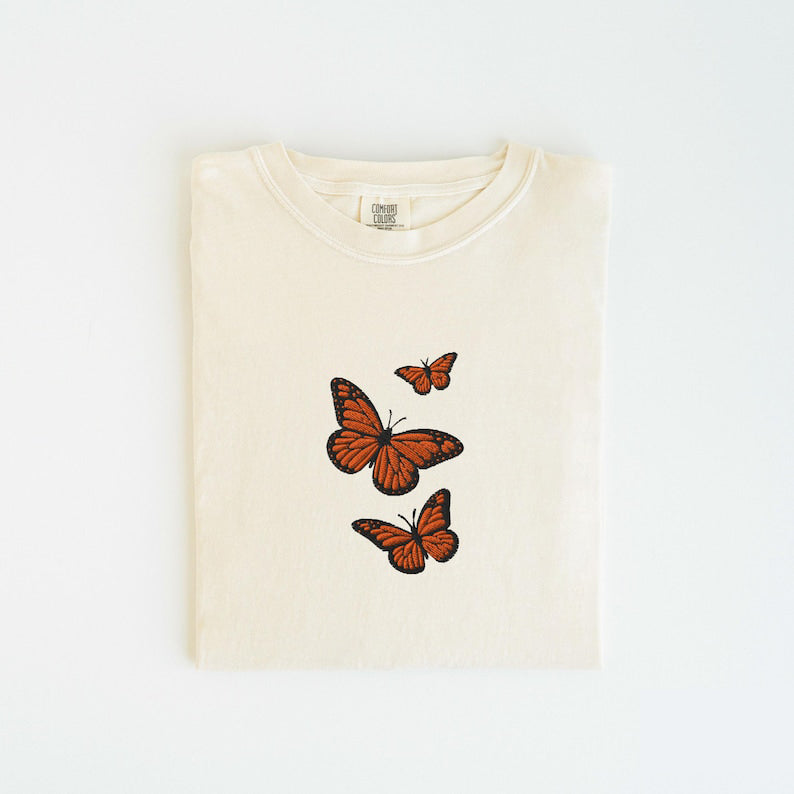Butterfly Comfort Colors Tee, Embroidered Butterfly Shirt, Minimalist Shirt, Embroidered Tee, Embroidered Shirt, Custom Shirt, Retro Shirt il_794xN.6947810662_j37j_28cb9aef-3f40-489f-a25f-0a1191d008d7.jpg