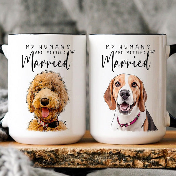 Custom Engagement Pet Mug, Engagement Pet Gift, Gifts for bride to be, Bachelorette Gift,Bridal Shower Gift, Engaged Mug, Newly Engaged Gift