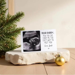 Custom Metal Ultrasound Picture Wallet Card,Perfect for New Baby Sonogram,Pregnancy Keepsake,new Dad,Baby Shower Present,Father's Day Gift
