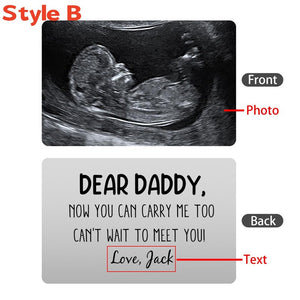 Custom Metal Ultrasound Picture Wallet Card,Perfect for New Baby Sonogram,Pregnancy Keepsake,new Dad,Baby Shower Present,Father's Day Gift