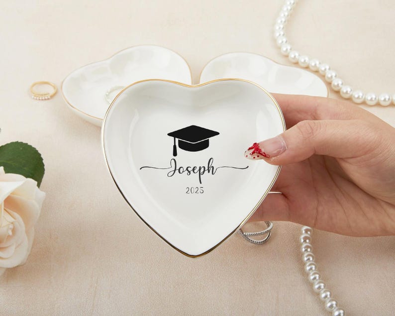 Custom Graduation Jewelry Dish, Personalized Graduation Gift, Custom Jewelry Dish, Class of 2026 College Graduation Gift for Her