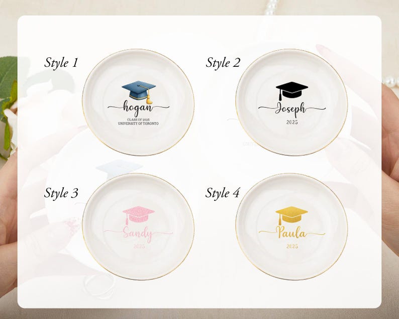 Custom Graduation Jewelry Dish, Personalized Graduation Gift, Custom Jewelry Dish, Class of 2026 College Graduation Gift for Her