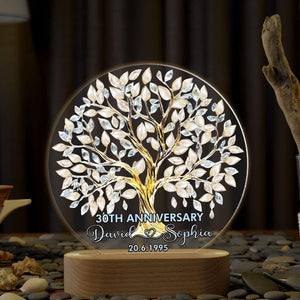 Personalized 30th Wedding Anniversary Led Light, Pearl Anniversary Gifts, 30th Anniversary Gifts For Parents,Pearl 30th Anniversary Keepsake