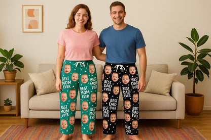 Customized Photo Pajamas for Mom and Dad, Matching Family Pjs, Baby Face Pajamas, Custom Face Pajamas, Gift for Her/him, Couple Face Pajamas il_794xN.6951071587_ph3z.jpg