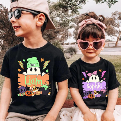Personalized Retro Western Halloween Shirt: Custom Kids Toddler Outfit