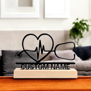 Custom Doctor Name Plaque, Personalized Stethoscope Name Sign, Medical Office Decor, Nurse or Doctor Gift, Healthcare Worker Name Plate