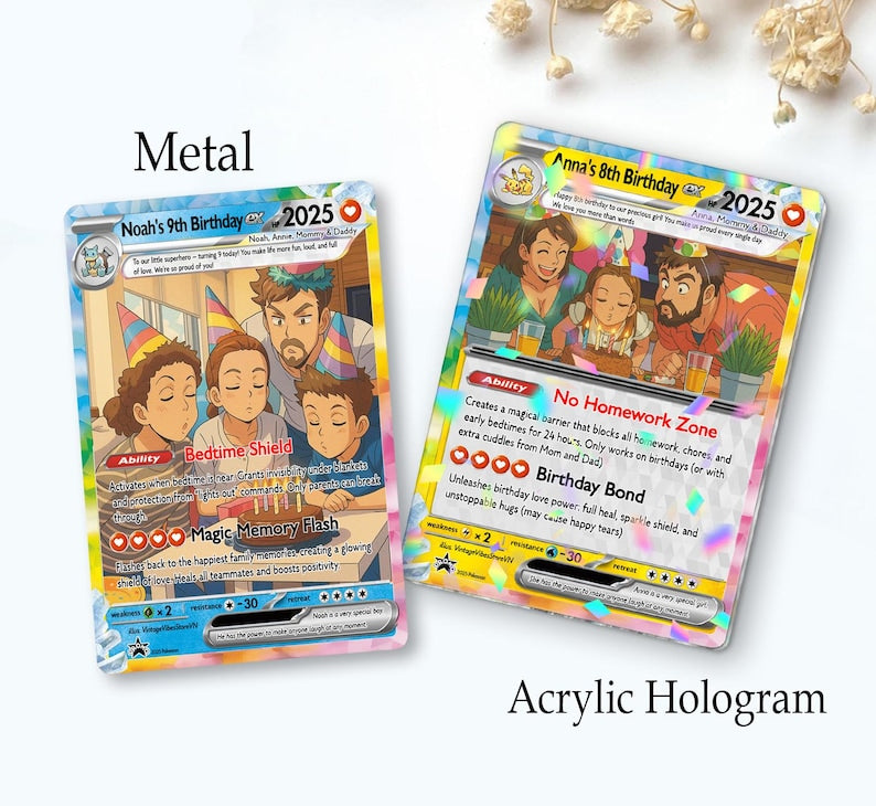 Personalized PokeCard, Custom Birthday Photo Art Card, Anniversary Proposal Invitation, Birthday Wedding Day Couple Engagement, Holiday Gift