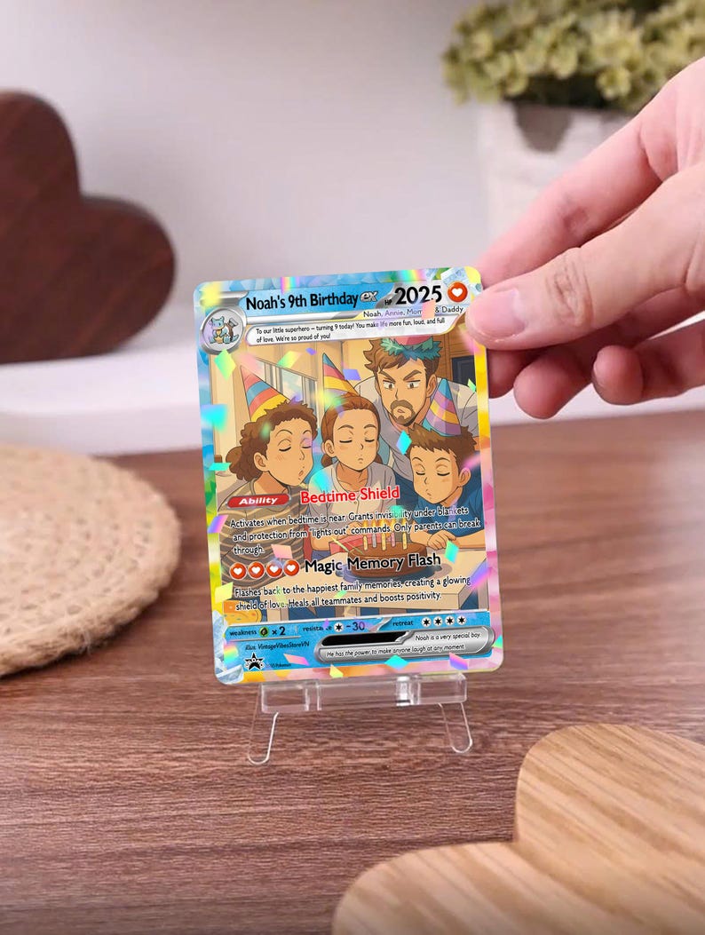 Personalized Pokemon Card, Custom Birthday Photo Art Card, Anniversary Proposal Invitation, Birthday Wedding Day Couples Engagement, Holiday