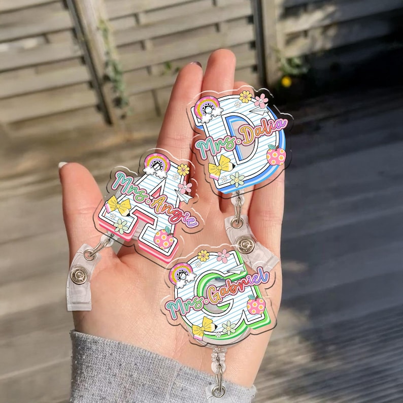 Custom Teacher Name Badge Reel, Teacher Appreciation Gift, Back to School Gift, Gift for Teacher, Back To School, Retractable Badge Reel