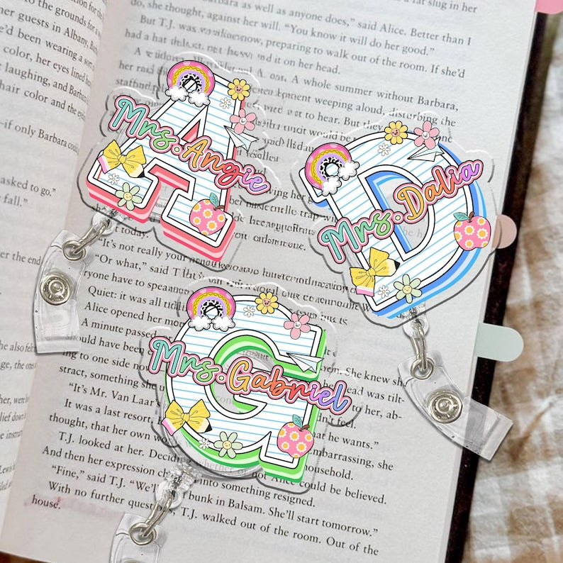 Custom Teacher Name Badge Reel, Teacher Appreciation Gift, Back to School Gift, Gift for Teacher, Back To School, Retractable Badge Reel