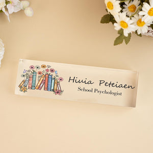 Custom Teacher Desk Name Plate, Teacher Name Sign, Teacher Acrylic Block Desk Sign, Teacher Appreciation Gift, Back To School Teacher Gifts