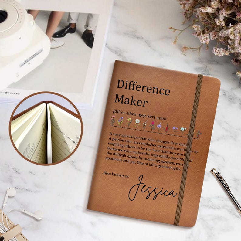 Difference Maker Journal, Mentor Gift, Special Person Gift, Gift for Colleague, Supervisor Gift, Thank You Teacher Journal, Therapist Gift