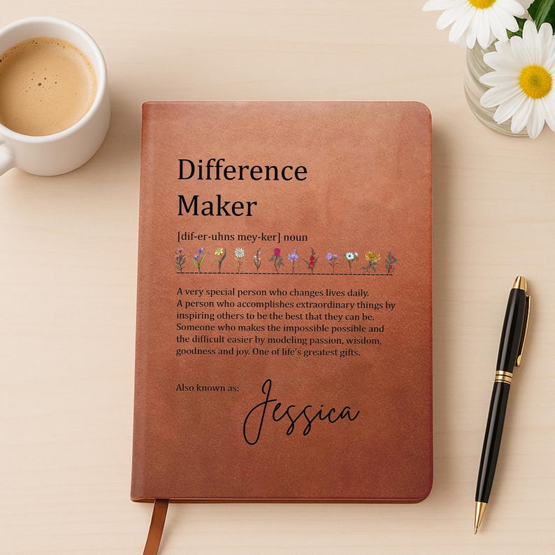 Difference Maker Journal, Mentor Gift, Special Person Gift, Gift for Colleague, Supervisor Gift, Thank You Teacher Journal, Therapist Gift