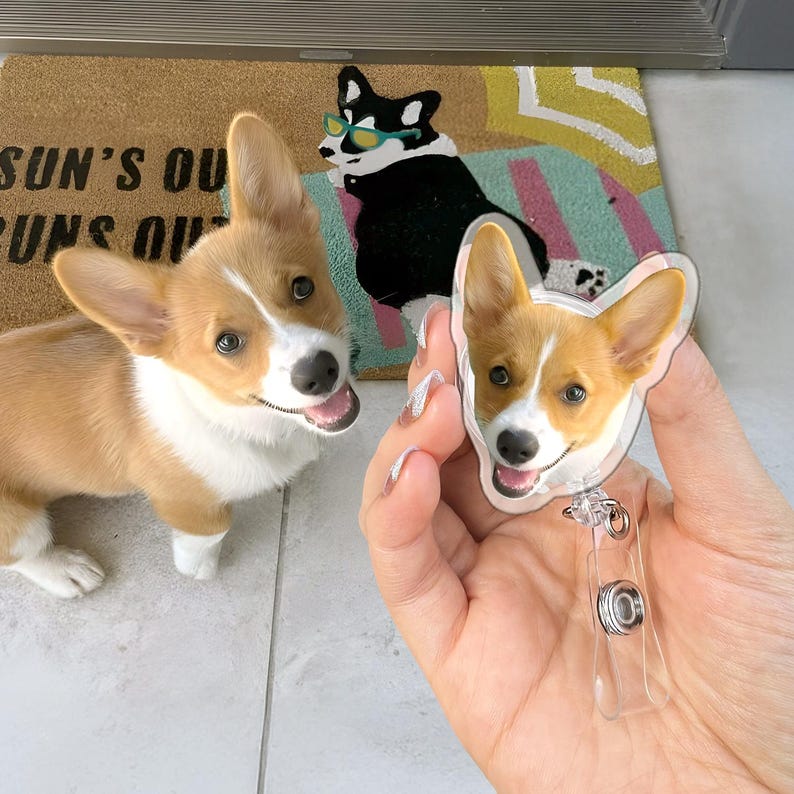 Custom Dog Badge Reel Pet Badge Reel - Nurse Badge Reel with Your Photo - Personalized Funny Badge Reel for Nurse Gifts