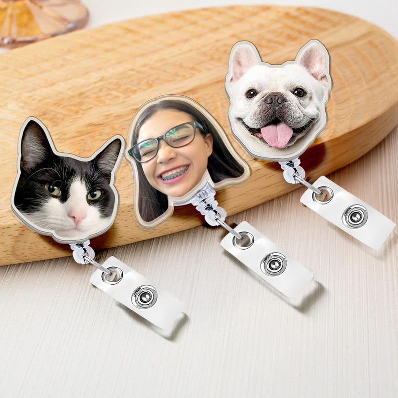 Custom Dog Badge Reel Pet Badge Reel - Nurse Badge Reel with Your Photo - Personalized Funny Badge Reel for Nurse Gifts