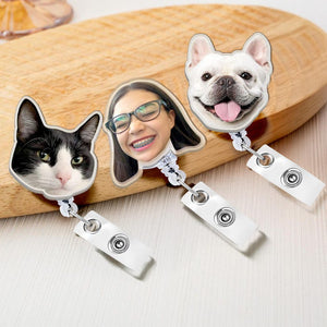 Custom Dog Badge Reel Pet Badge Reel - Nurse Badge Reel with Your Photo - Personalized Funny Badge Reel for Nurse Gifts