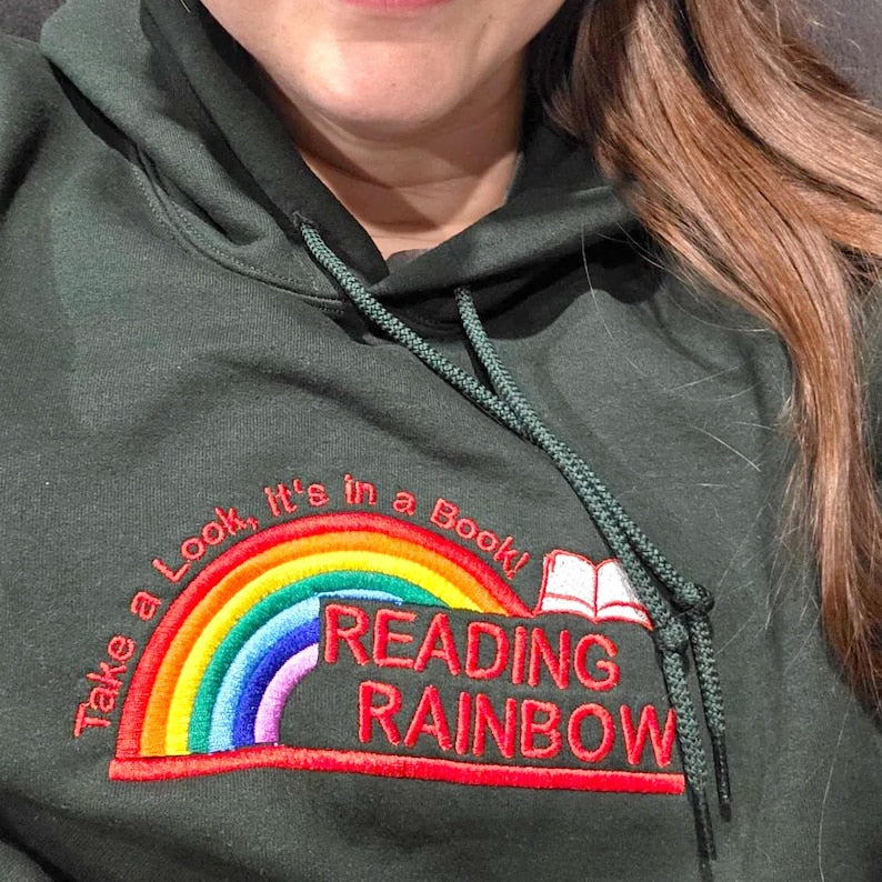 Embroidered Reading Rainbow Sweatshirt | Take A Look It's In A Book Shirt | Book Lover Gift | Custom Reading Shirt | Teacher Gift il_794xN.6956207228_epoa.jpg
