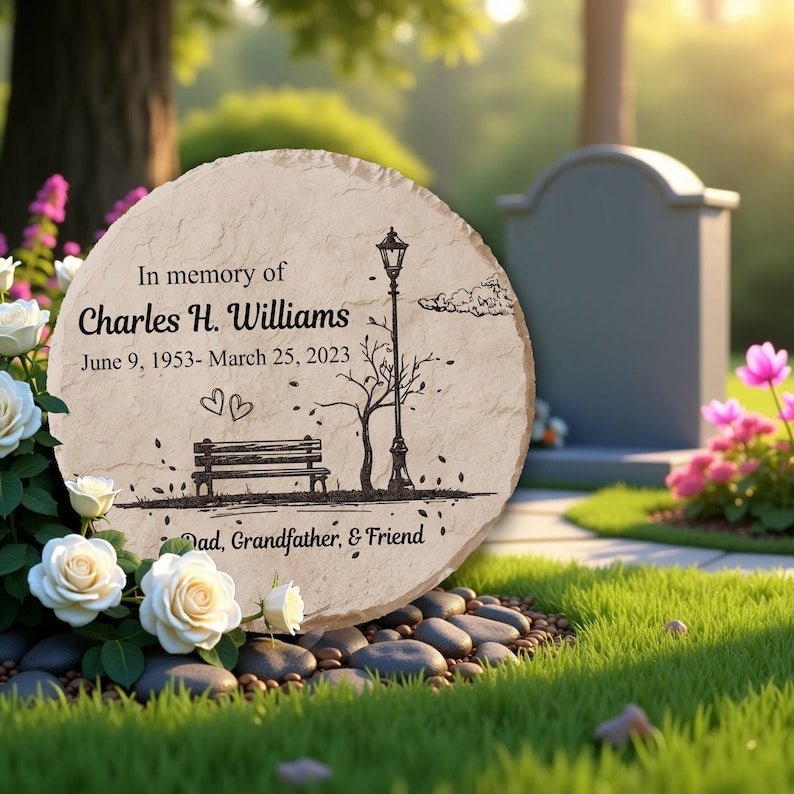 Memorial Personalized Garden Stone,In Loving Memory Gift,Loss Of Loved One,Slate Grave Marker Memorial Sympathy Gift,Remembrance Stone Gift