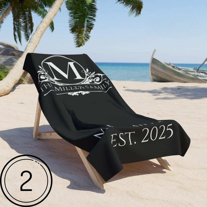 Beach Towel Monogram Couple, Mr and Mrs Beach Towel Custom Wedding, Husband and Wife Beach Towel for Bride and Groom, Newly Wed Beach Towels