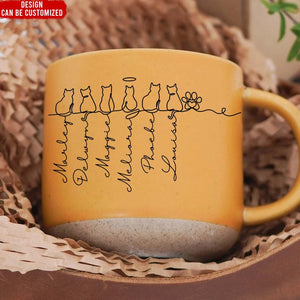 Cute Cats-Personalized Cat Pottery Mug with Name,Special Coffee Cat Mug, Unique Cat Lover Present,Gift For Cat Owner,Family Gift, Pet Lover