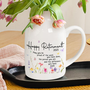 Retirement Gifts for Women, Retirement Ceramic Flower Vase, Thank You Gift, Teacher Retirement, Appreciation Gift, Retired Coworker Gift