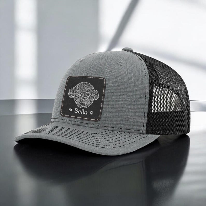 Custom Pet Face and Name Engraved Caps, Personalized Pet Owner Caps, Dog Walking Caps, Dog Cat Mom Dad Caps, Pet Photo Gift, Pet Picture Hat