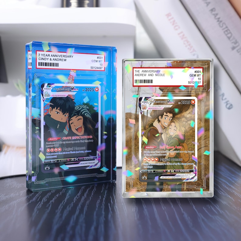 Personalized Poke Anniversary Card, Custom Anime Photo Acrylic Plaque, Anniversary Gift, Gift for Him, Gift for Her, Valentine's Day Gift