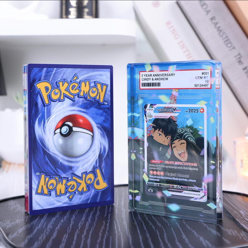 Personalized Pokemon Anniversary Card, Custom Anime Photo Acrylic Plaque, Anniversary Gift, Gift for Him, Gift for Her, Valentine's Day Gift