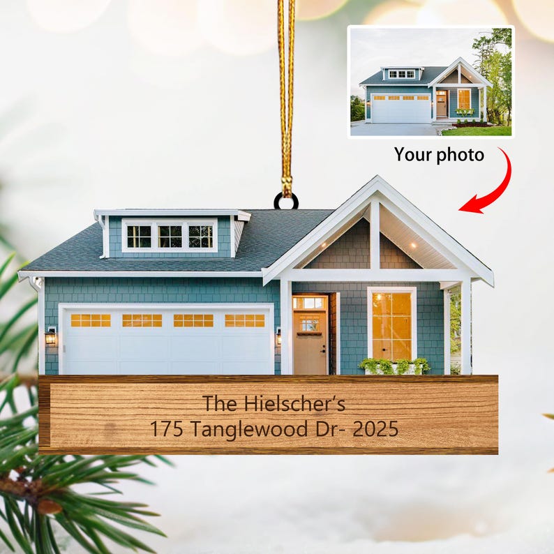 First Christmas in Our New Home Photo Ornament 2025,Custom Address Ornament,New Home Keepsake,Personalized Couple or Family Christmas Gift