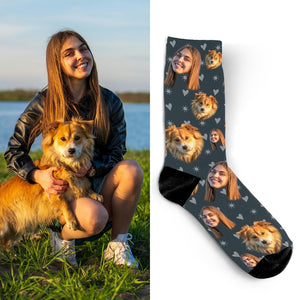 Custom Pet Socks, Many Faces Socks, Puppy Face Custom Socks, Personalized Christmas Gift for Dog Dad, Cat Lover Custom Socks, Pet Socks,