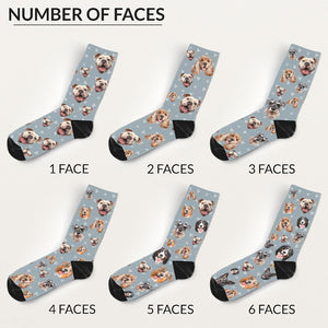 Custom Pet Socks, Many Faces Socks, Puppy Face Custom Socks, Personalized Christmas Gift for Dog Dad, Cat Lover Custom Socks, Pet Socks,