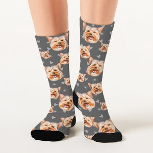 Custom Pet Socks, Many Faces Socks, Puppy Face Custom Socks, Personalized Christmas Gift for Dog Dad, Cat Lover Custom Socks, Pet Socks,