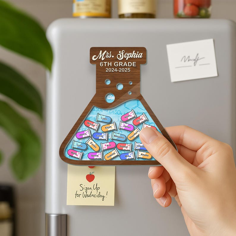 Personalized Laboratory Bottle Magnet, Thank You Teacher Gifts, End Of Year Gift, Science Teacher Gifts, Teacher Appreciation Gifts