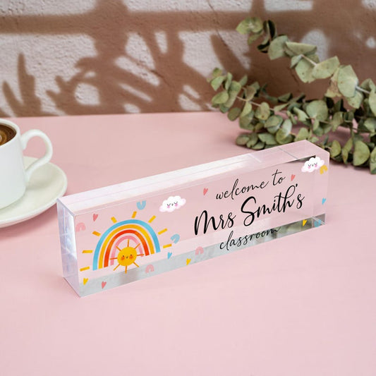Teacher Gifts,Teacher Appreciation Gifts,Custom Teacher Desk Name Plate,Teacher Plaque,Thank You Teacher,Teacher Name Sign,Leaving School