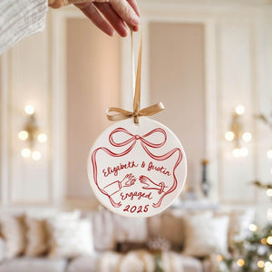 First Christmas Engaged Ornament, Personalized Engagement Gift for Couples, Custom Engagement Christmas Keepsake, Engaged Christmas Ornament