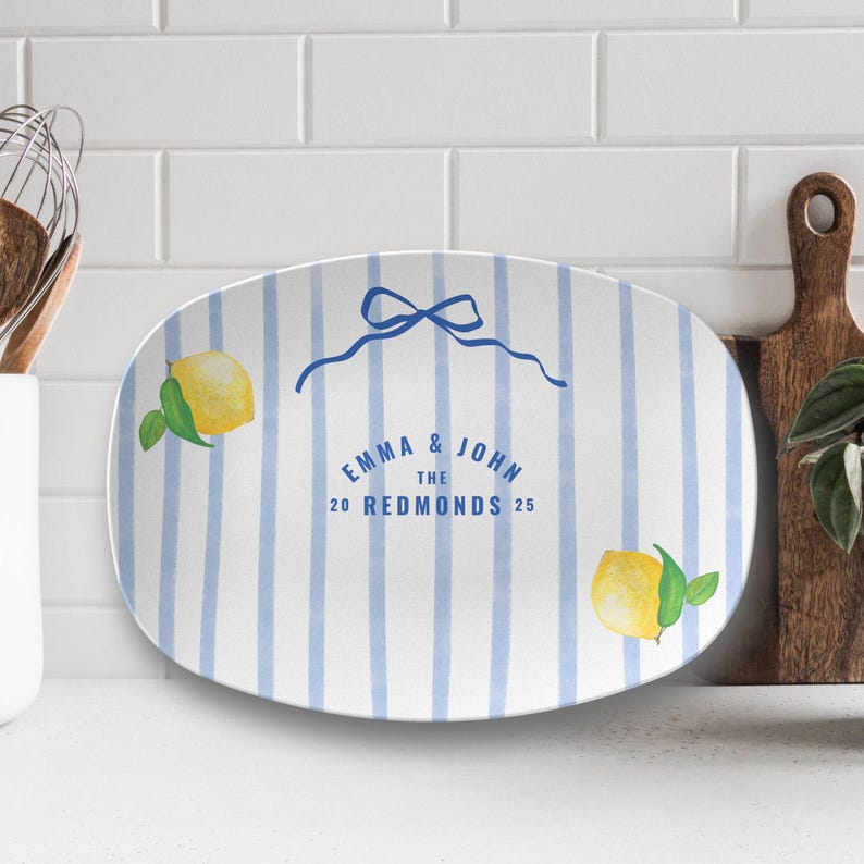 Custom Couples Plate, Personalized Last Name Wedding Gift, Custom Newlywed Gift, Custom Serving Platter, Newlywed Custom Wedding Gift