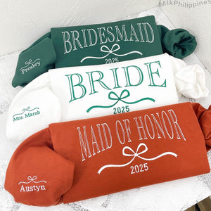 Custom Bride/Maid of Honor/Bridesmaid Embroidered Sweatshirt, Bridal Party Merch,Bridal Shower Favors, Bachelorette Party Gift, Wedding Gift il_794xN.6965813476_hhv1.jpg