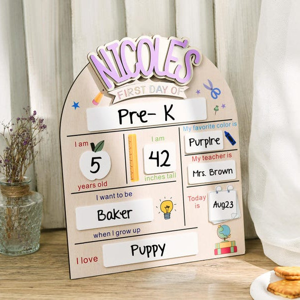 Custom First Day of School Sign, Back to School Sign, Preschool, Kindergarten 1st Day of School Sign, School Board, Last Day of School Sign