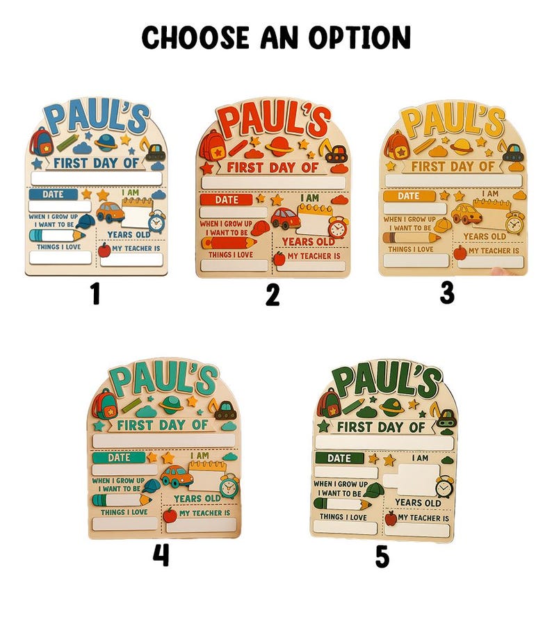 Personalized Wooden First Day of School Sign Customized Back to School Board Ideal Gift for Kids Milestone Photo Prop Teacher Preschool