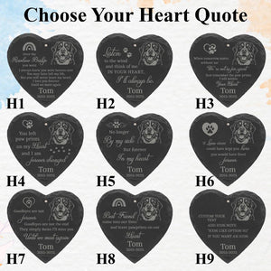 Laser Engraved Pet Memorial Stone Custom Garden Hanging Plaque with Stake, Personalized Outdoor Dog or Cat Loss Gift, Pet Tribute Keepsake