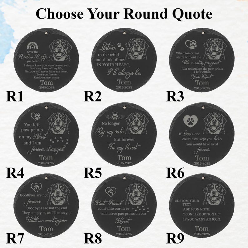 Laser Engraved Pet Memorial Stone Custom Garden Hanging Plaque with Stake, Personalized Outdoor Dog or Cat Loss Gift, Pet Tribute Keepsake