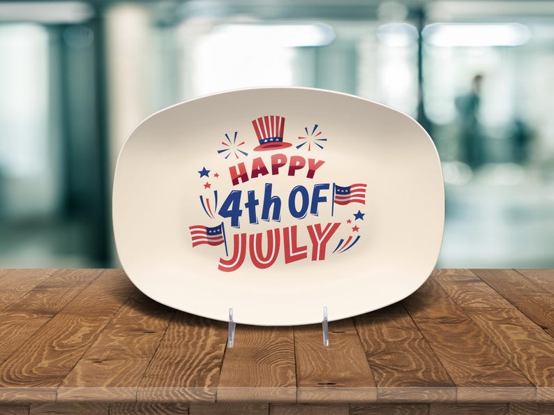 Happy 4th of july kitchen platter, independence day, land of the free, american dream