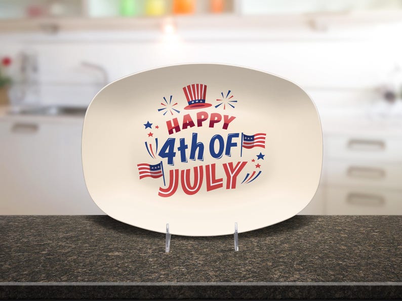 Happy 4th of july kitchen platter, independence day, land of the free, american dream