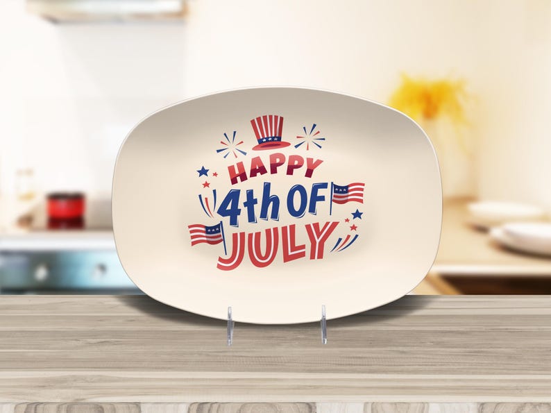 Happy 4th of july kitchen platter, independence day, land of the free, american dream