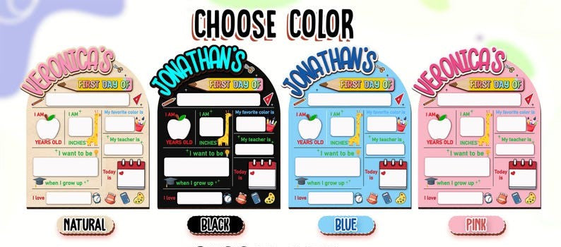 Custom First And Last Day School Sign,Back to School Board,Interchangable,First Day of School,Dry Erase,Reusable,Preschool Prop,Kid Gift