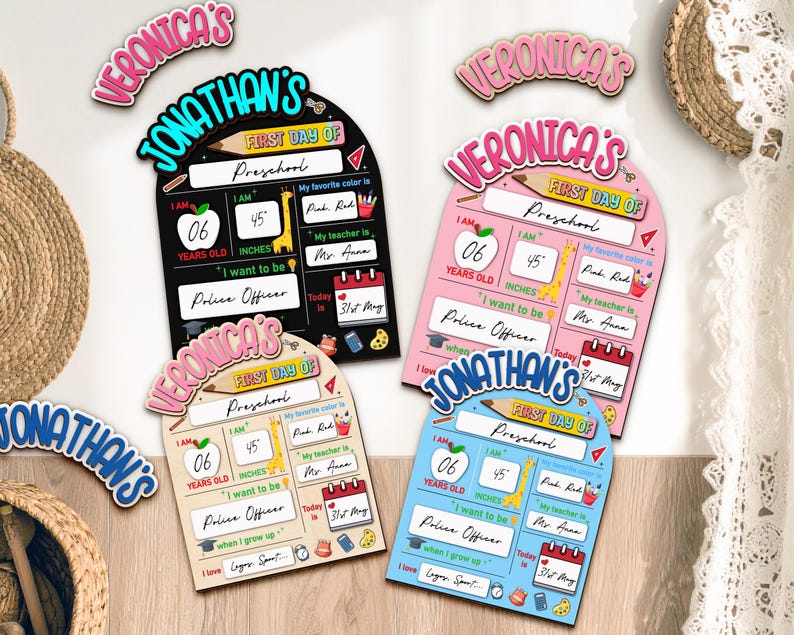 Custom First And Last Day School Sign,Back to School Board,Interchangable,First Day of School,Dry Erase,Reusable,Preschool Prop,Kid Gift